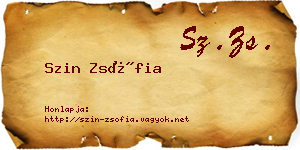 Szin Zsófia névjegykártya