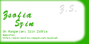 zsofia szin business card