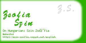 zsofia szin business card